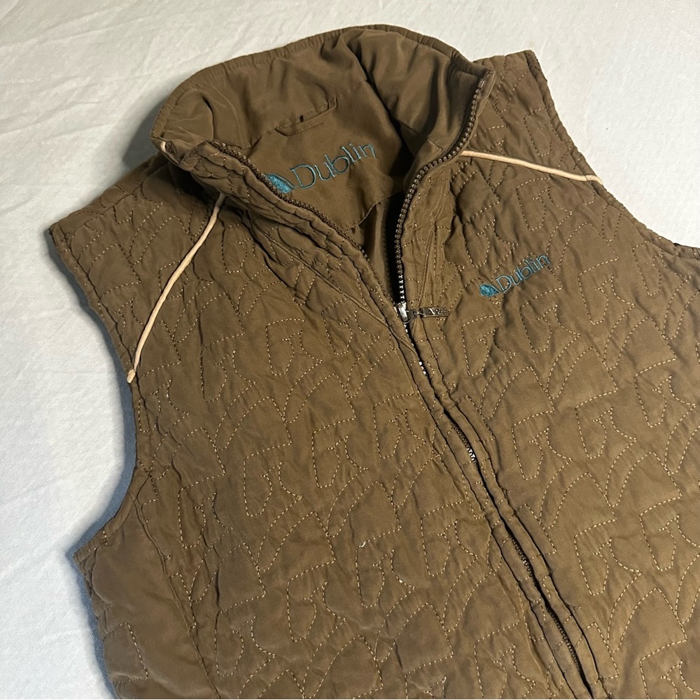 Dublin Equestrian Women’s Medium Brown Quilted Vest with Pockets | Size L